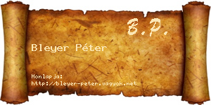 Bleyer Péter névjegykártya