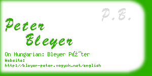 peter bleyer business card